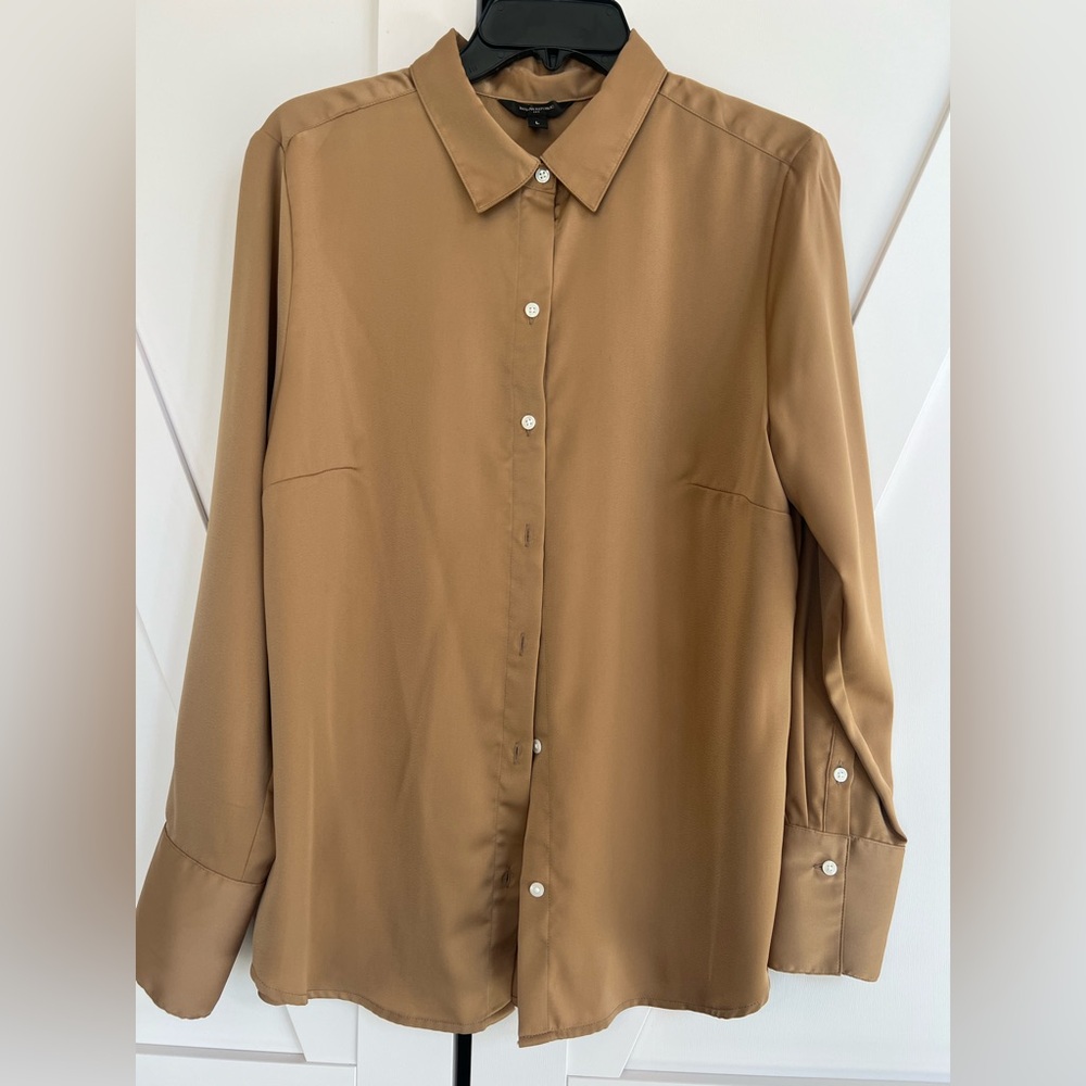 Banana Republic Beige Gold Collared Shirt